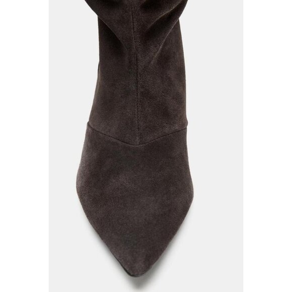 ZARA SPLIT SUEDE KITTEN HEEL BOOTS - Picture 7 of 7